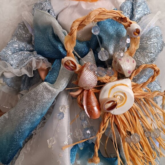 New Old Stock - Vintage 14" Feathered Angel Christmas Tree Topper / Ornament - I - Picture 5 of 7